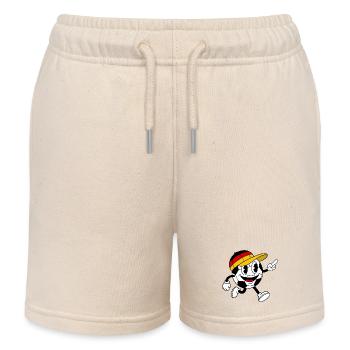 Mascotte rétro de bande dessinée pour fans de football - Short de jogging enfant bio Stanley/Stella - écru doux - Devant