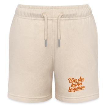 Bin da kann losgehen |  Motivation Spruch - Kinder Organic Joggingshorts Mini Bolter von Stanley/Stella - Natur - Vorne