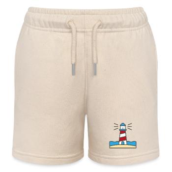 Lighthouse by the sea - Kids Organic Sweat Shorts by Stanley/Stella - soft Ecru - Front
