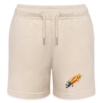 Alien Star Rocket Adventure - Kids Organic Sweat Shorts by Stanley/Stella - soft Ecru - Front