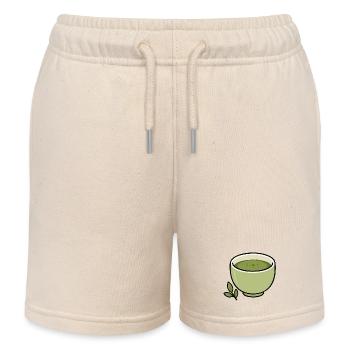 Minimalistische Matcha-Teetassen-Illustration - Kinder Organic Joggingshorts Mini Bolter von Stanley/Stella - Natur - Vorne