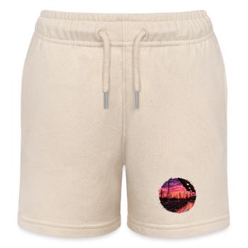 Sunset on the platform - Kids Organic Sweat Shorts by Stanley/Stella - soft Ecru - Front