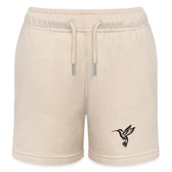 Schwarzer Kolibri Minimalistisch - Kinder Organic Joggingshorts Mini Bolter von Stanley/Stella - Natur - Vorne