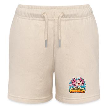 Axo-viel Ärger! - Lustiger und süßer Axolotl - Kinder Organic Joggingshorts Mini Bolter von Stanley/Stella - Natur - Vorne