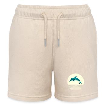 Delfin im Sprung - Kinder Organic Joggingshorts Mini Bolter von Stanley/Stella - Natur - Vorne