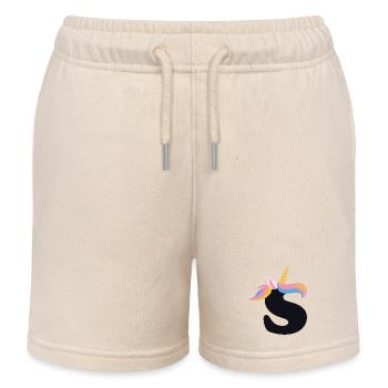 Einhorn-Buchstabe Regenbogenstyle "S" | be unique - Kinder Organic Joggingshorts Mini Bolter von Stanley/Stella - Natur - Vorne