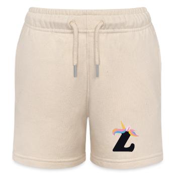 Unicorn Letter Rainbow Style "Z" | be unique - Kids Organic Sweat Shorts by Stanley/Stella - soft Ecru - Front