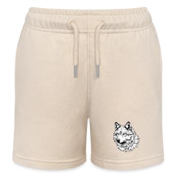 Loup blanc - Short de jogging enfant bio Stanley/Stella - écru doux - Devant