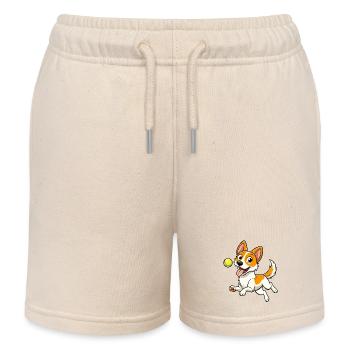 Energischer Spielzeug Foxterrier holen Tennisball Kunst - Kinder Organic Joggingshorts Mini Bolter von Stanley/Stella - Natur - Vorne