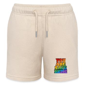 LGBT Safe Space Hier bist du sicher - Kinder Organic Joggingshorts Mini Bolter von Stanley/Stella - Natur - Vorne