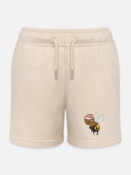 Bébé bourdon endormi - Short de jogging enfant bio Stanley/Stella - écru doux