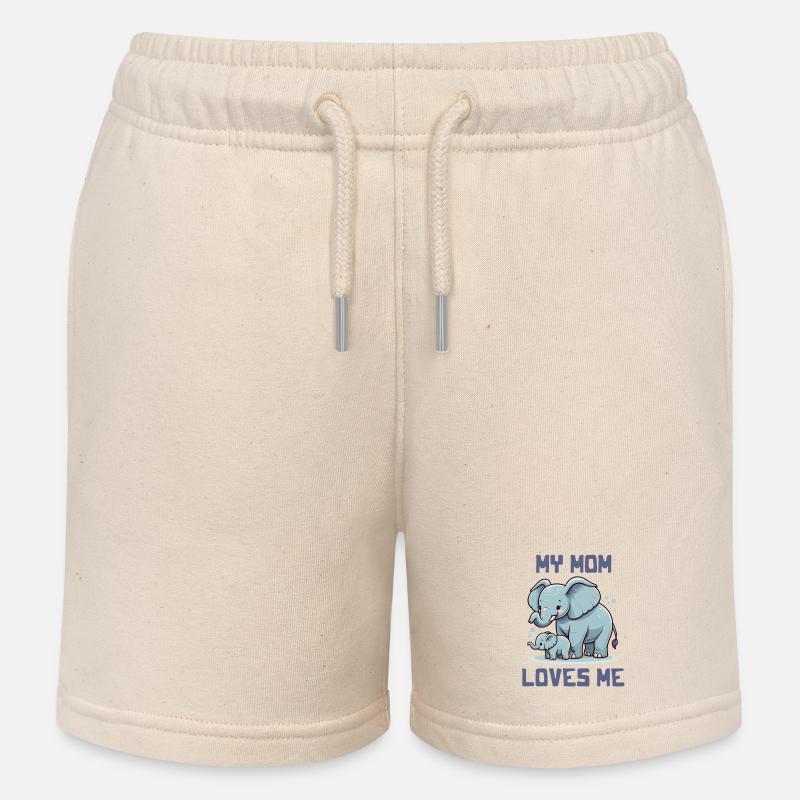 Ma maman m’aime - Dictons de bébé - Meine Mutter lieb - Short de jogging enfant bio Stanley/Stella - écru doux