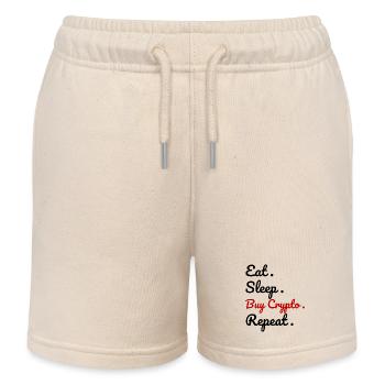 Ear. Sleep. Buy Crypto. Repeat. - Kids Organic Sweat Shorts by Stanley/Stella - soft Ecru - Front