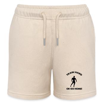 Entraînez-vous dur, rentrez chez vous - Short de jogging enfant bio Stanley/Stella - écru doux - Devant