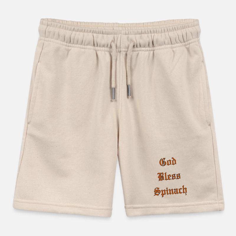GodBlessSpinach Kids Organic Sweat Shorts by Stanley/Stella