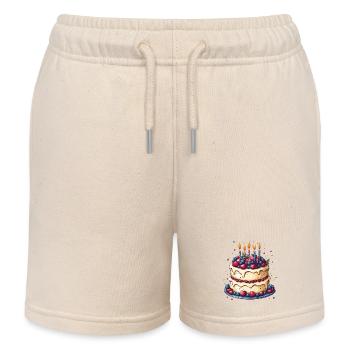 Gâteau d'anniversaire - Short de jogging enfant bio Stanley/Stella - écru doux - Devant