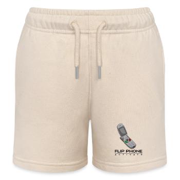 Flip Phone Activate Vintage & retro Old Flip Phone - Kids Organic Sweat Shorts by Stanley/Stella - soft Ecru - Front