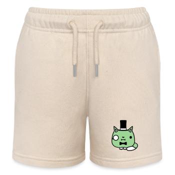 Sir Cat Gentleman Chapeau haut de forme Monocle Rich Gentleman - Short de jogging enfant bio Stanley/Stella - écru doux - Devant