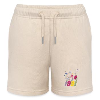 Geburtsjahr 1991 Wildblumen - Kinder Organic Joggingshorts Mini Bolter von Stanley/Stella - Natur - Vorne