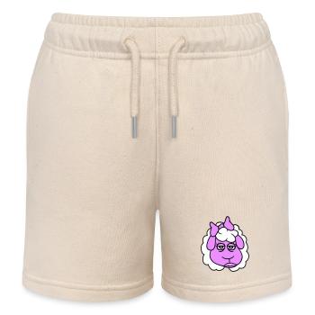 mouton fille femme visage femelle assez fatigué - Short de jogging enfant bio Stanley/Stella - écru doux - Devant