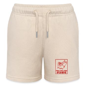 Pigs are now flying, rough times - Kids Organic Sweat Shorts by Stanley/Stella - soft Ecru - Front