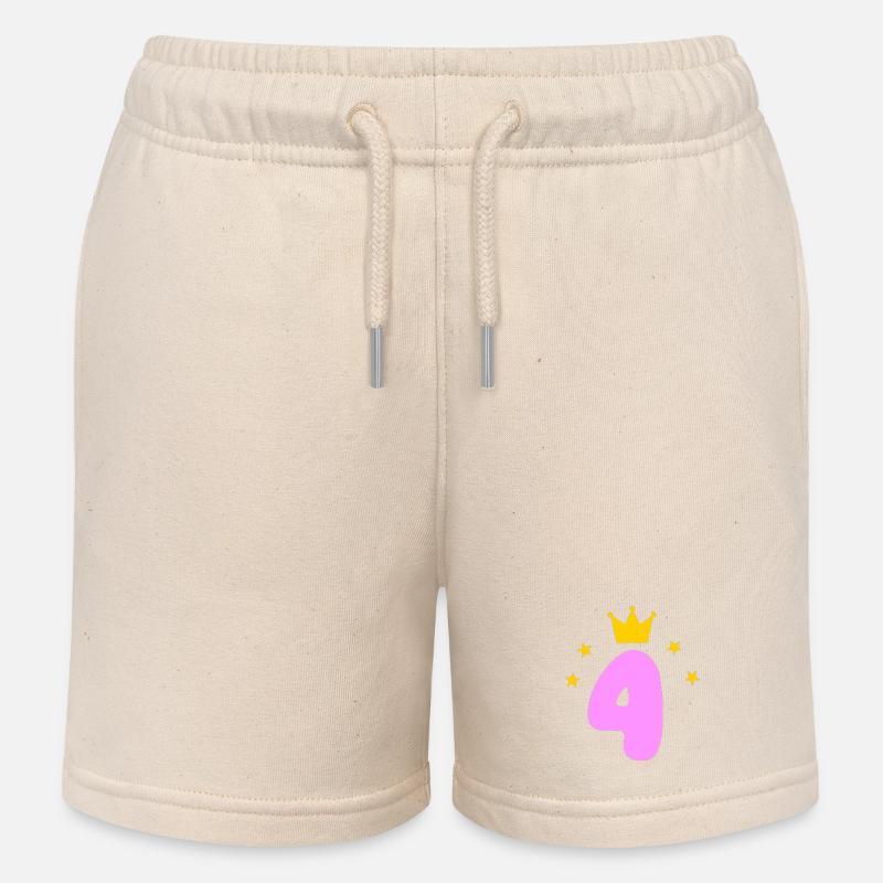 Mädchen 4.Geburtstag - Kinder Organic Joggingshorts Mini Bolter von Stanley/Stella - Natur