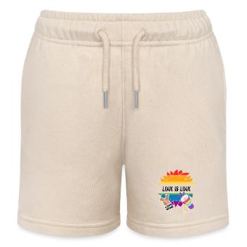 ❤️ "Love is Love" T-Shirt – Für mehr Liebe, wenige - Kinder Organic Joggingshorts Mini Bolter von Stanley/Stella - Natur - Vorne