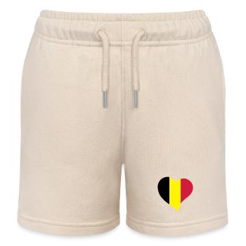 Coeur belge - Short de jogging enfant bio Stanley/Stella - écru doux - Devant