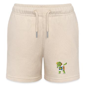 Schweden Dabbing Schildkröte - Kinder Organic Joggingshorts Mini Bolter von Stanley/Stella - Natur - Vorne