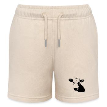 Vache Vache Noire Vaches Bovins Tête de Vache Cadeau - Short de jogging enfant bio Stanley/Stella - écru doux - Devant