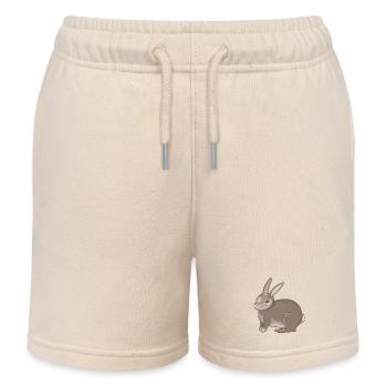 Lapin brun - Short de jogging enfant bio Stanley/Stella - écru doux - Devant
