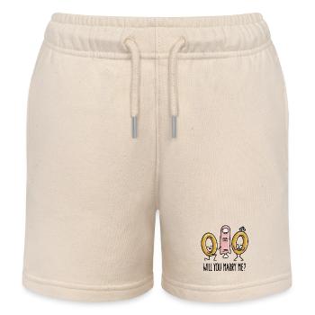 Voulez-vous m’épouser bagues de mariage en mariage - Short de jogging enfant bio Stanley/Stella - écru doux - Devant