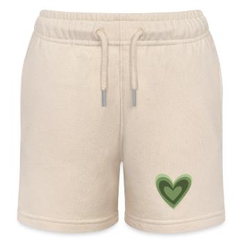 Cœur vert - Short de jogging enfant bio Stanley/Stella - écru doux - Devant