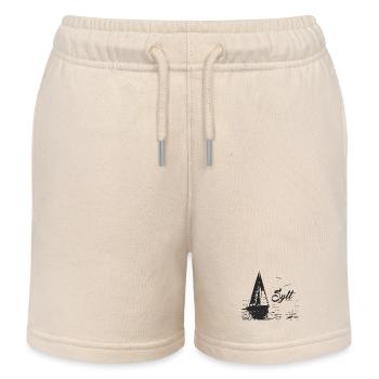Voilier Sylt et 2 mouettes - Short de jogging enfant bio Stanley/Stella - écru doux - Devant