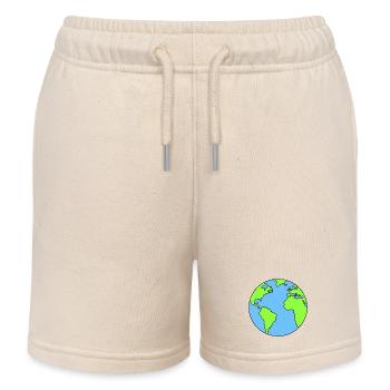 Planet Erde Erdkugel - Kinder Organic Joggingshorts Mini Bolter von Stanley/Stella - Natur - Vorne