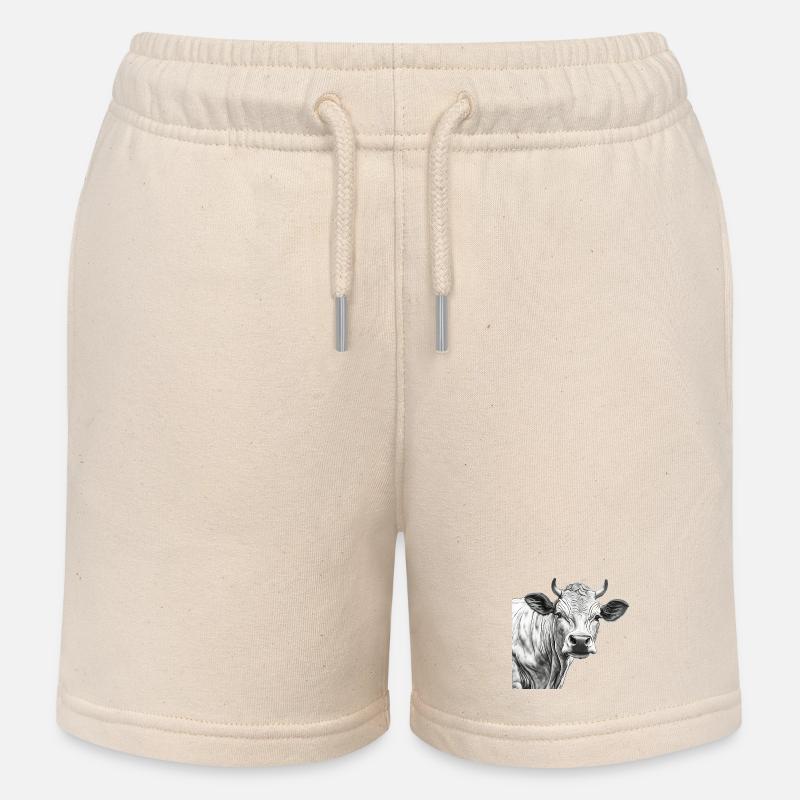 Vache Charolaise - Short de jogging enfant bio Stanley/Stella - écru doux
