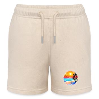 Aquarelle de plage de coucher de soleil d’été - Short de jogging enfant bio Stanley/Stella - écru doux - Devant