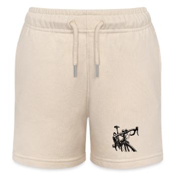 Rennrad Fahrrad Radsport Skizze schwarz weiss - Kinder Organic Joggingshorts Mini Bolter von Stanley/Stella - Natur - Vorne