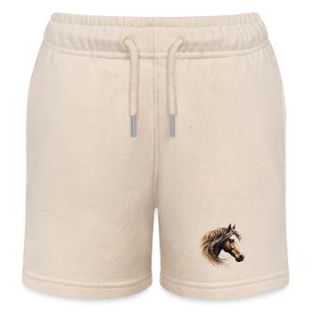 Cheval - Short de jogging enfant bio Stanley/Stella - écru doux - Devant