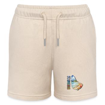 Watercolor Map Barbados - Kids Organic Sweat Shorts by Stanley/Stella - soft Ecru - Front