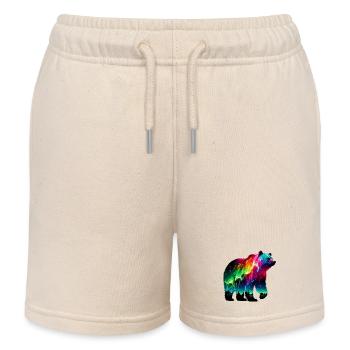 Bear - Kids Organic Sweat Shorts by Stanley/Stella - soft Ecru - Front