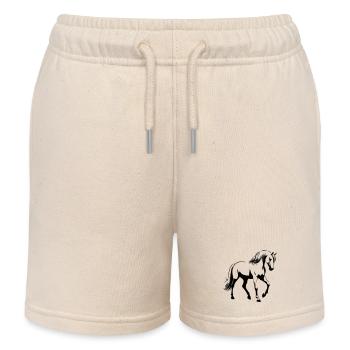 Pferd Araber - Kinder Organic Joggingshorts Mini Bolter von Stanley/Stella - Natur - Vorne