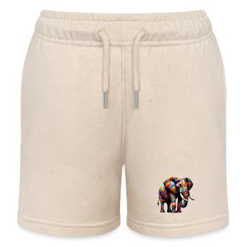 Éléphant - Short de jogging enfant bio Stanley/Stella - écru doux - Devant