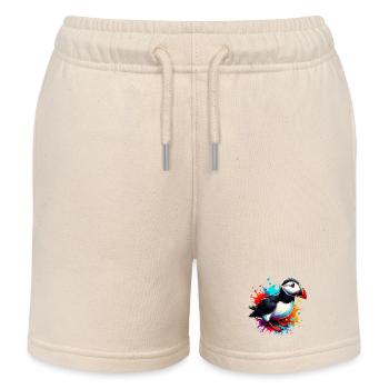 Macareux - Short de jogging enfant bio Stanley/Stella - écru doux - Devant
