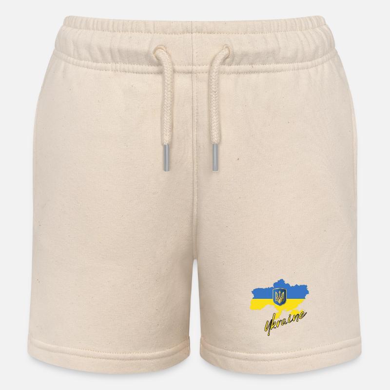 Fierté ukrainienne, drapeau ukrainien - Short de jogging enfant bio Stanley/Stella - écru doux