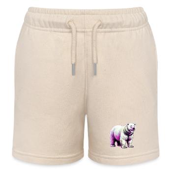 Weißer Eisbär - Kinder Organic Joggingshorts Mini Bolter von Stanley/Stella - Natur - Vorne