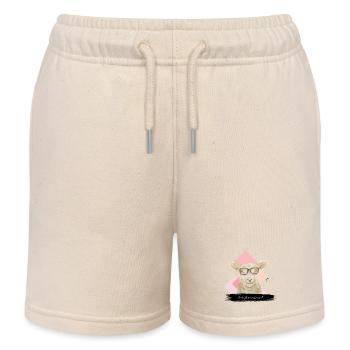 JvG Schaf "Schaflos und miad" - Kinder Organic Joggingshorts Mini Bolter von Stanley/Stella - Natur - Vorne