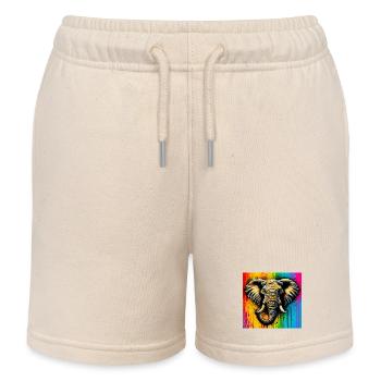 éléphant - Short de jogging enfant bio Stanley/Stella - écru doux - Devant