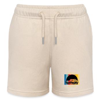 Vintage Racing Car Street Art Design - Kids Organic Sweat Shorts by Stanley/Stella - soft Ecru - Front