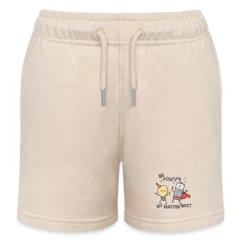 Be Positive No Matter Watt - Kids Organic Sweat Shorts by Stanley/Stella - soft Ecru - Front